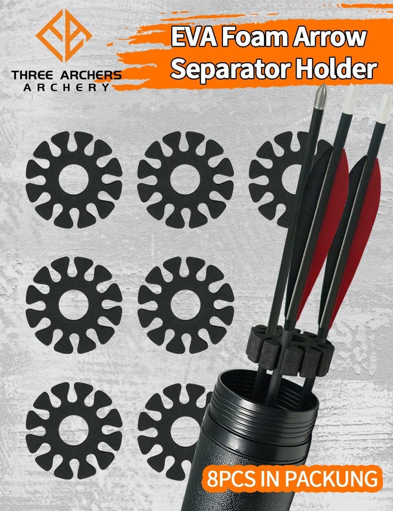 THREE ARCHERS 8Pcs EVA Foam Arrow Pack Round EVA Arrow Separator Holder Archery Protective Rack for Arrows Outdoor Hunting & Targeting Accessory - Image 3